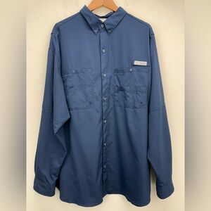 Columbia PFG size XXL Men’s Blue Button Down Long Sleeve Outdoor Fishing Shirt